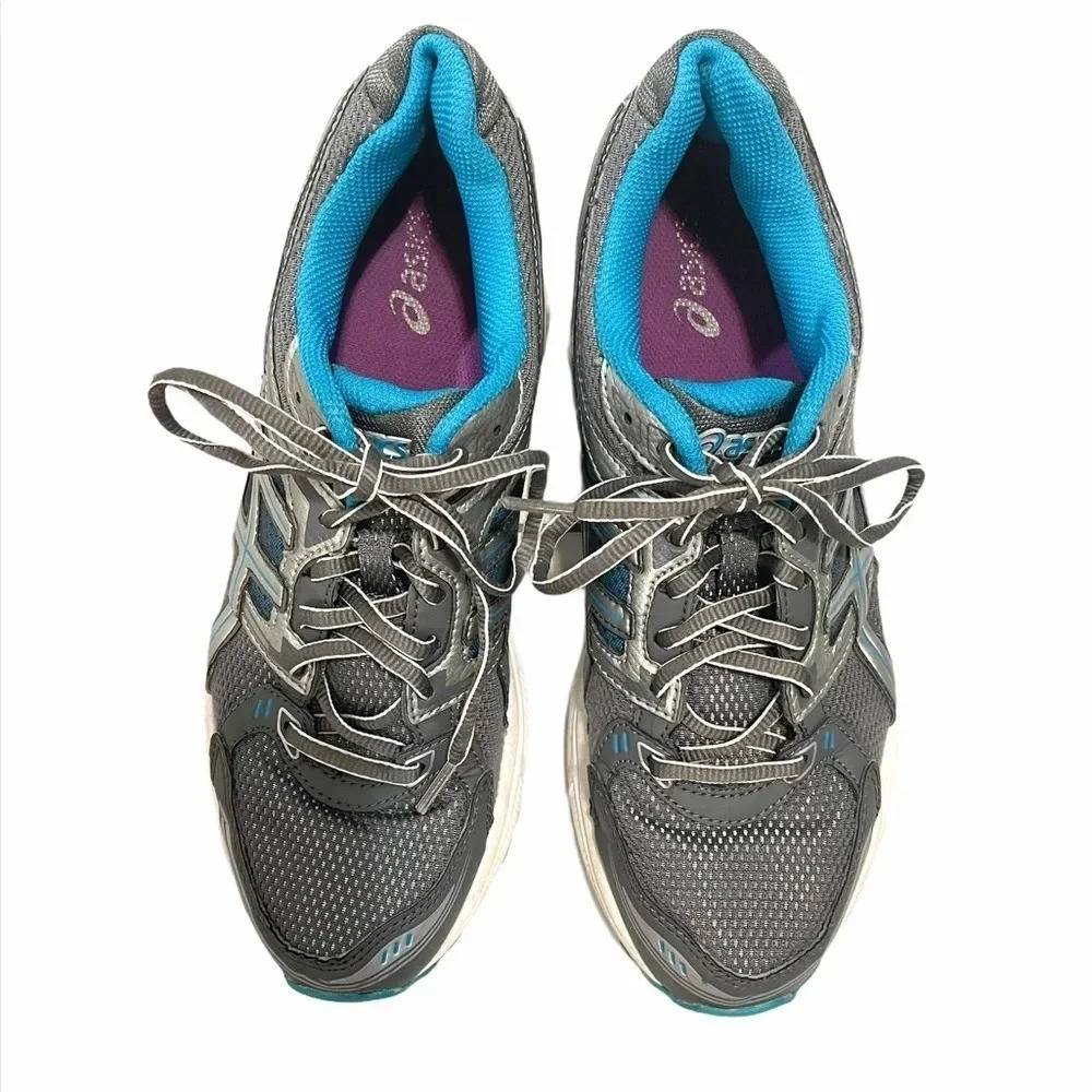 ASICS Grey Teal Gel Contend Sneakers Size 11 - Picture 3 of 8